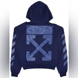 AUTHENTIC Off-White Rubber Arrow Over Hoodie 'Blue/Blue' Size Small